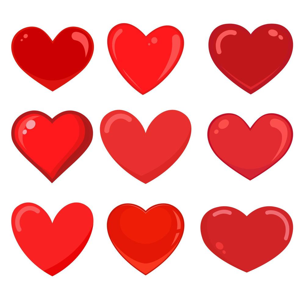 Collection different  red hearts vector