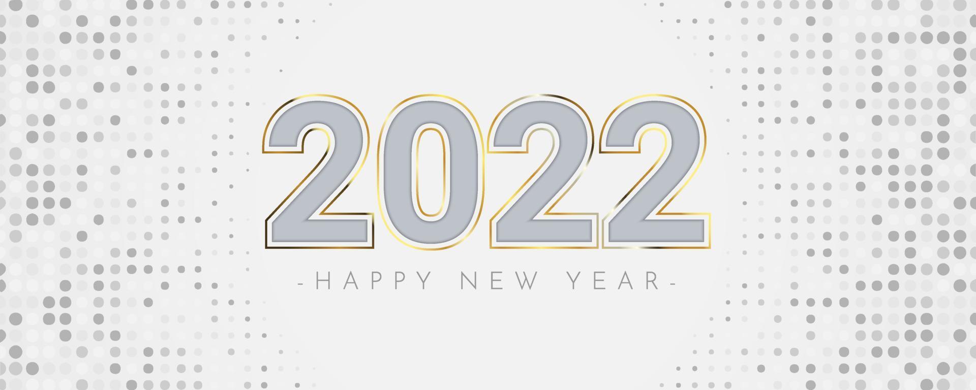 Elegant 2022 calendar header with the golden outline on abstract background. Luxury concept of happy new year 2022 vector