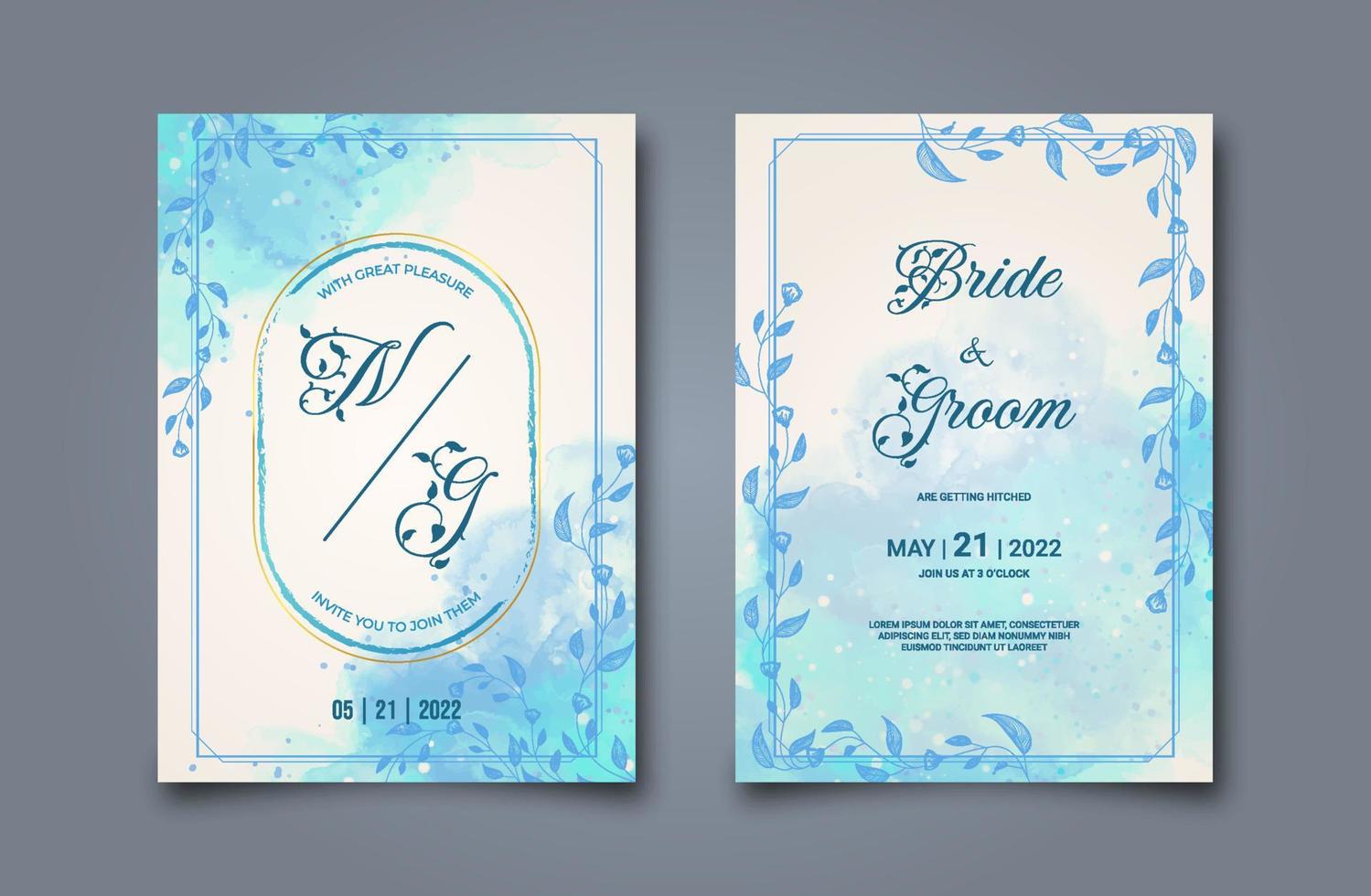 Beautiful wedding invitation card. Abstract watercolor background for invitation template vector