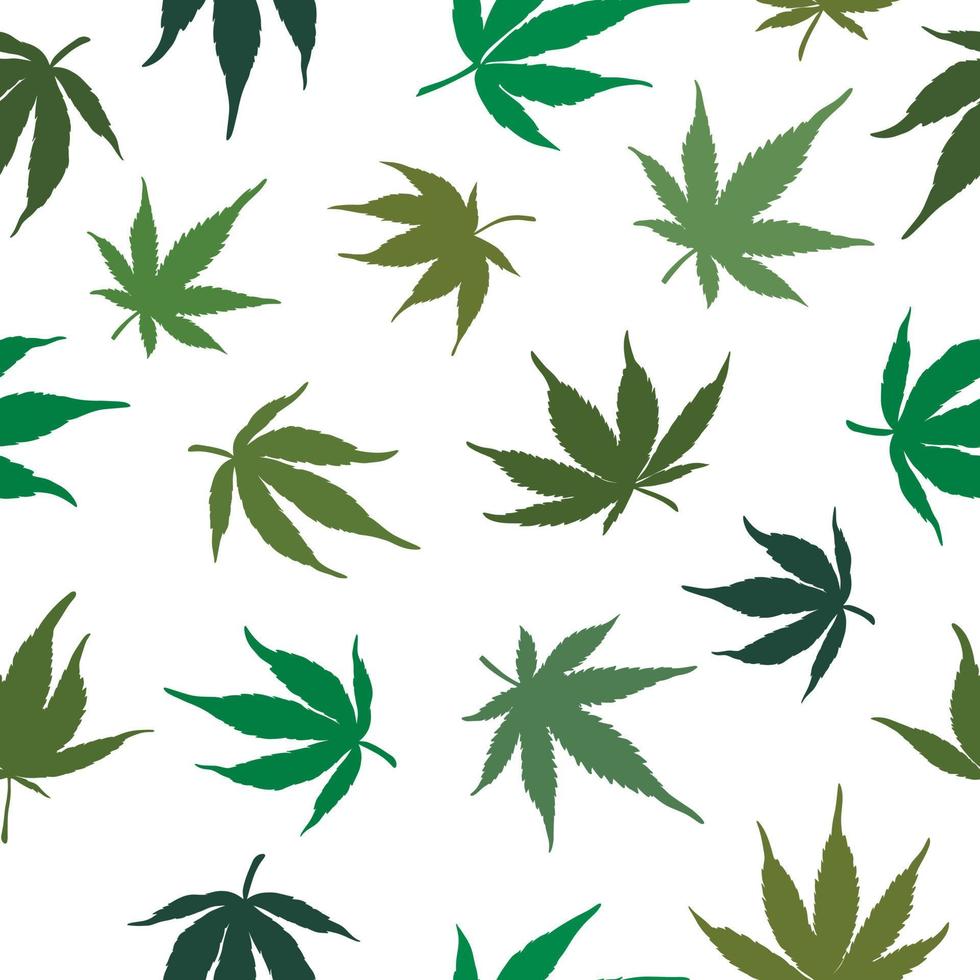 Marijuana pattern.pattern of green cannabis leaves vector