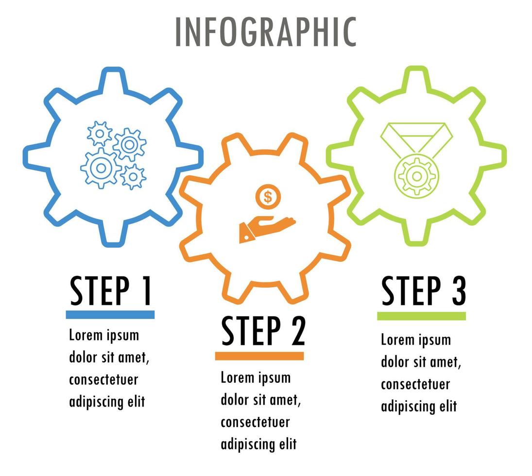 Set of infographics for business concept with icons and 3, 4 options or steps. vector