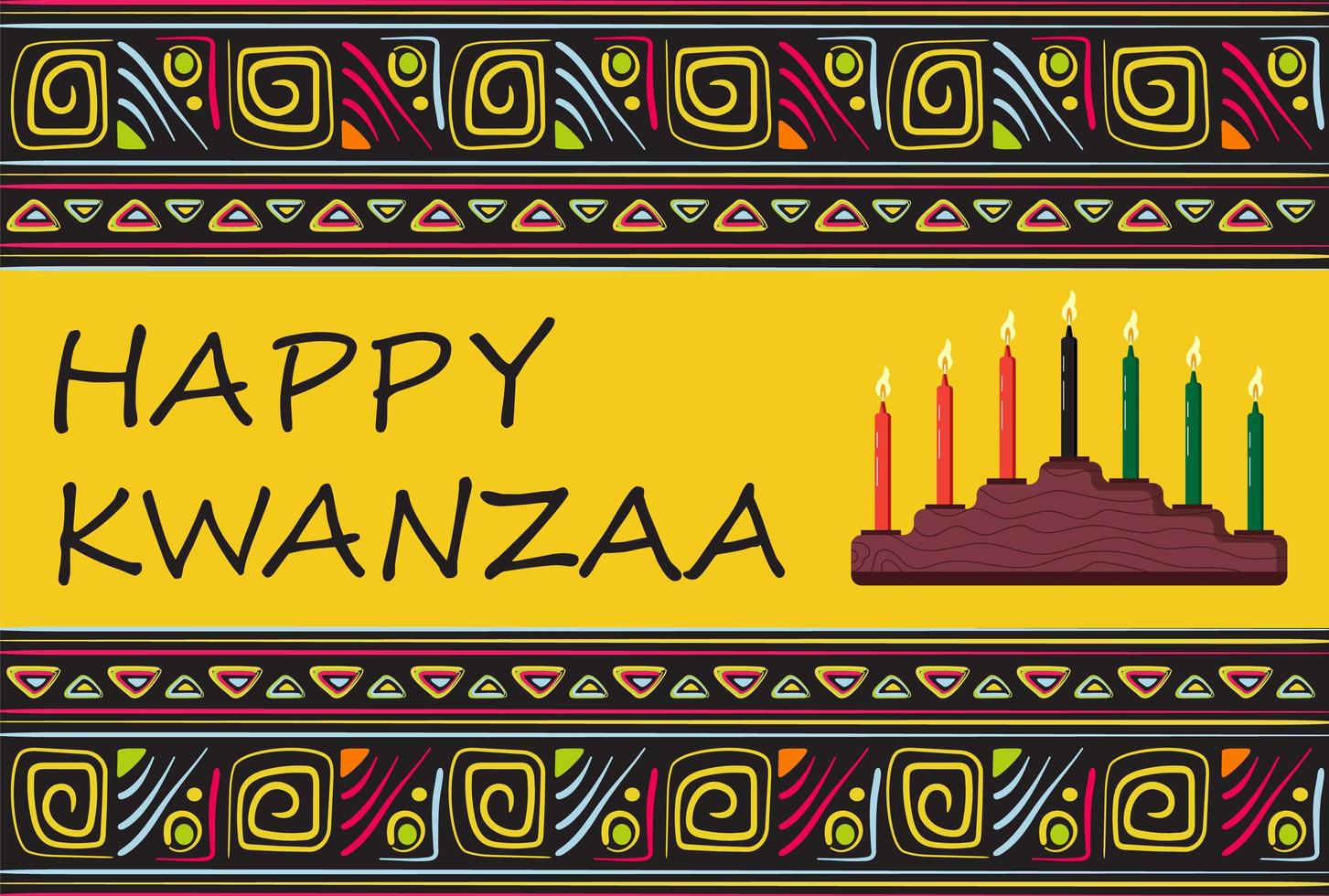 vector de invitación feliz kwanzaa para web, tarjeta, redes sociales. happy kwanza celebrado del 26 de diciembre al 1 de enero.