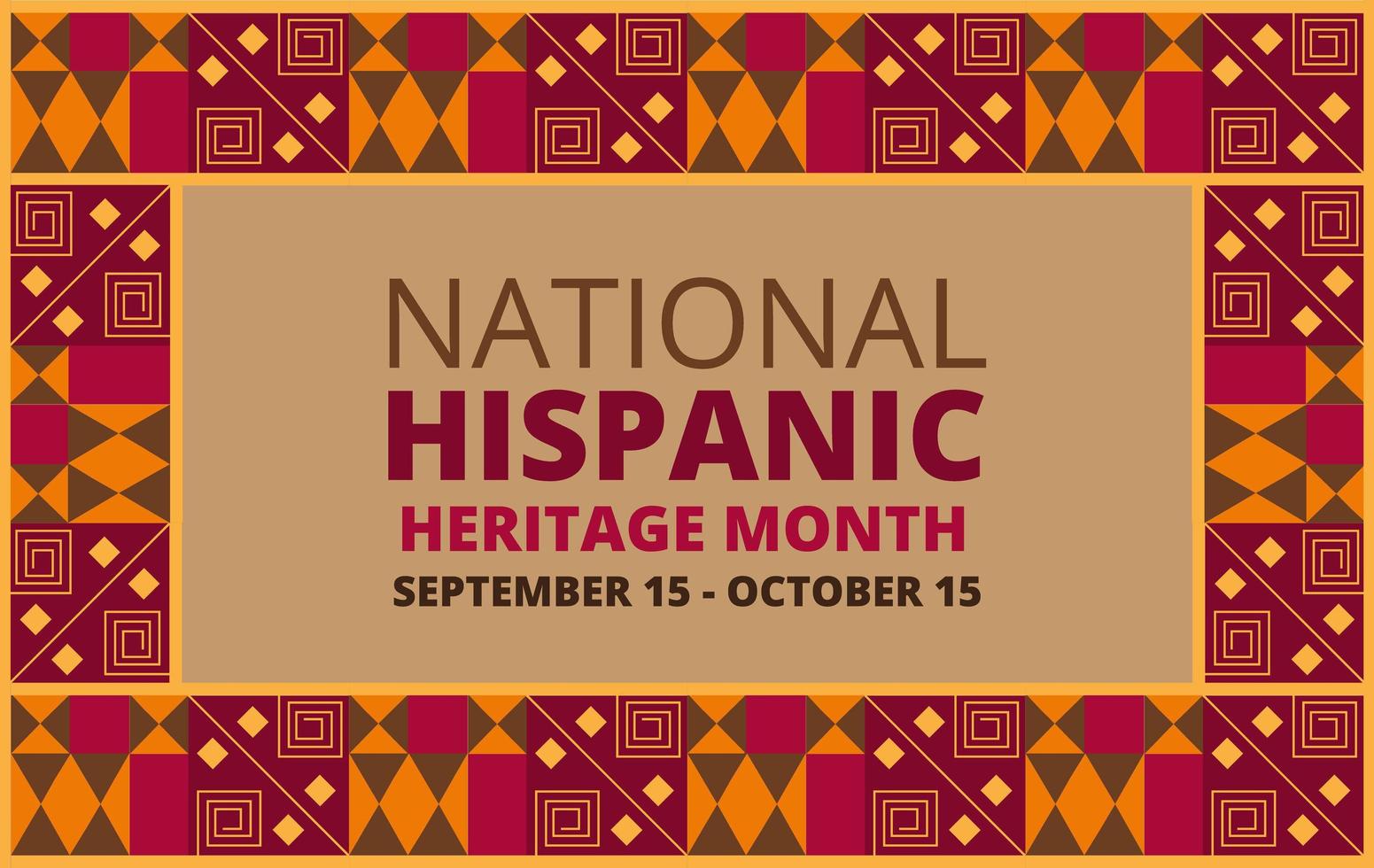 National Hispanic Heritage Month celebrated from 15 September to 15 October USA. vector