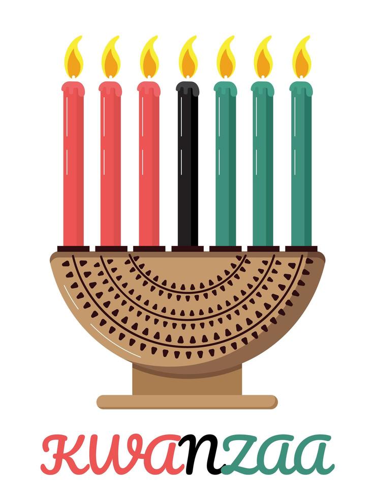 vector de invitación feliz kwanzaa para web, tarjeta, redes sociales. happy kwanza celebrado del 26 de diciembre al 1 de enero.