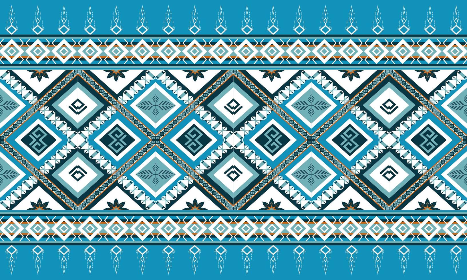 Diseño tradicional de patrones sin fisuras orientales étnicos geométricos para fondo, alfombra, papel tapiz, ropa, envoltura, batik, tela, estilo de bordado de ilustración vectorial. vector