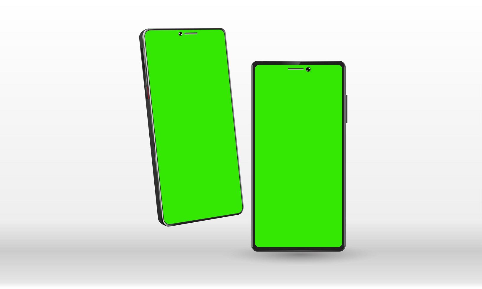 Realistic smartphone mockup. Green screen. Vector mobile device concept.