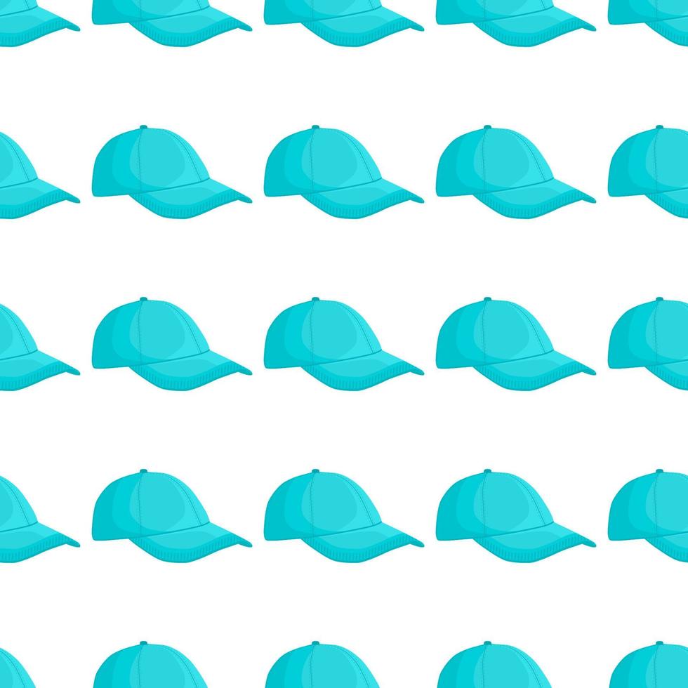 Ilustración en el tema del patrón de sombreros de béisbol vector
