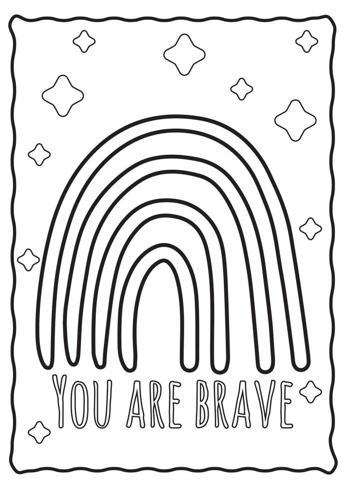 coloring pages rainbow bohemian illustration hand drawn drawing doodle printable vector 4931697 vector art at vecteezy