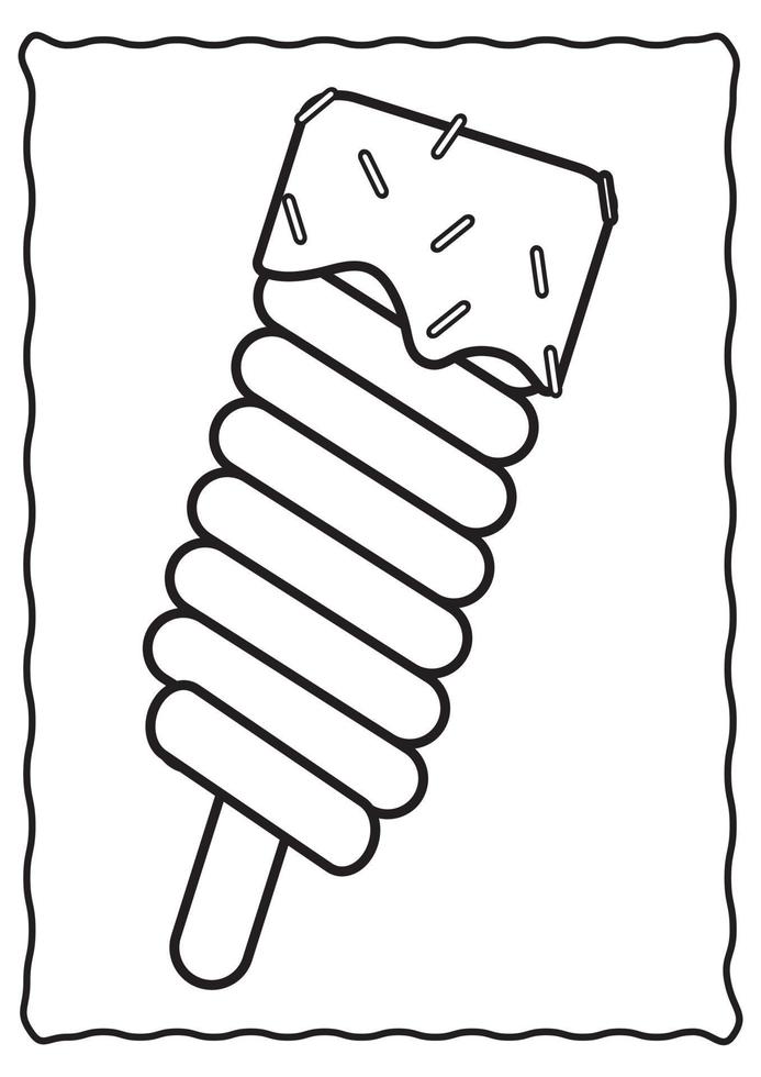 Coloring Pages Ice Cream Preschool Activity Coloring Book Vector