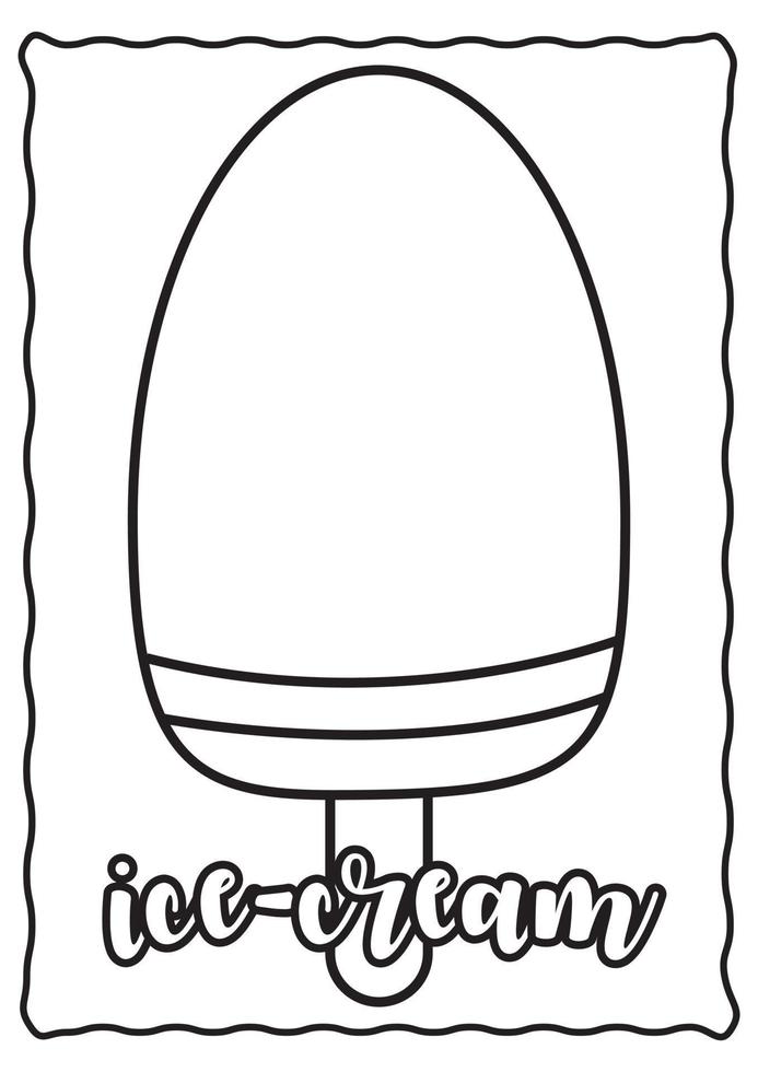 Coloring Pages Ice Cream Preschool Activity Coloring Book Vector