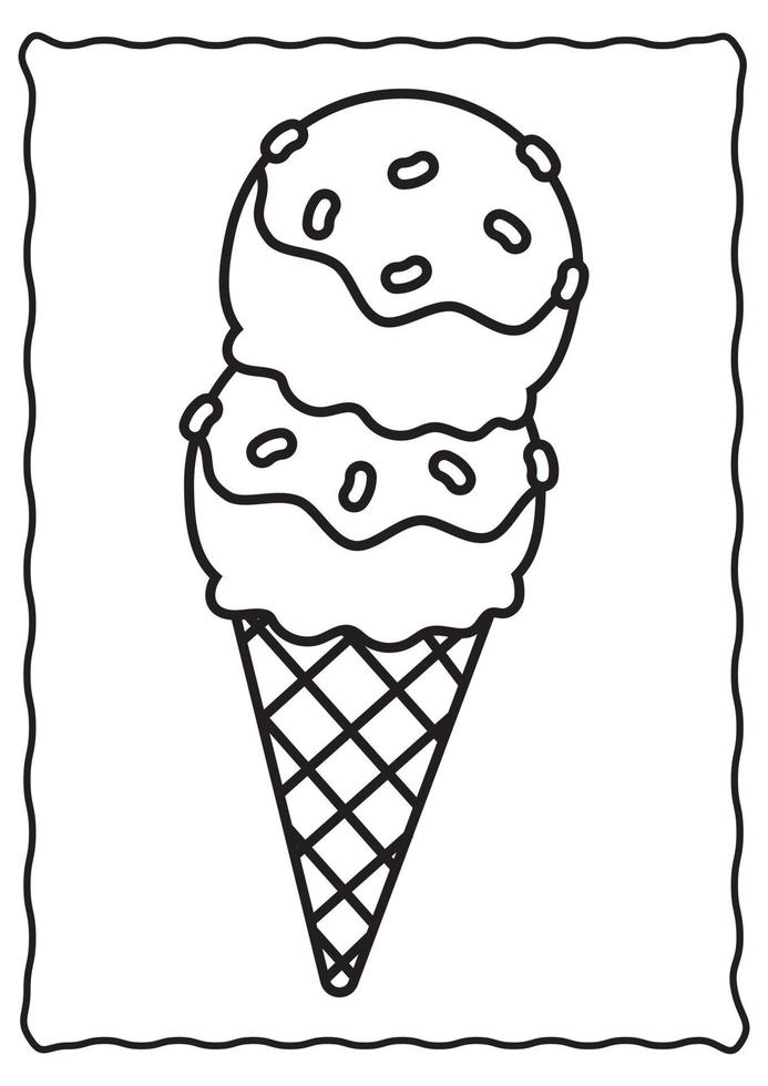 paginas para colorear helados actividad preescolar libro para colorear vector