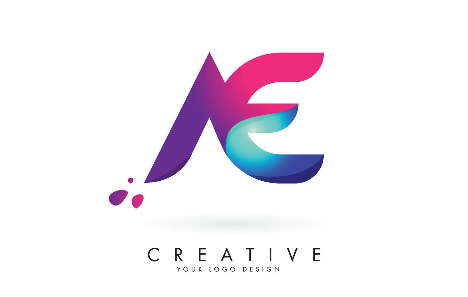 Diseño de logotipo de letra creativa azul y rosa ae ae. entretenimiento corporativo, medios, tecnología, diseño de vectores de negocios digitales.