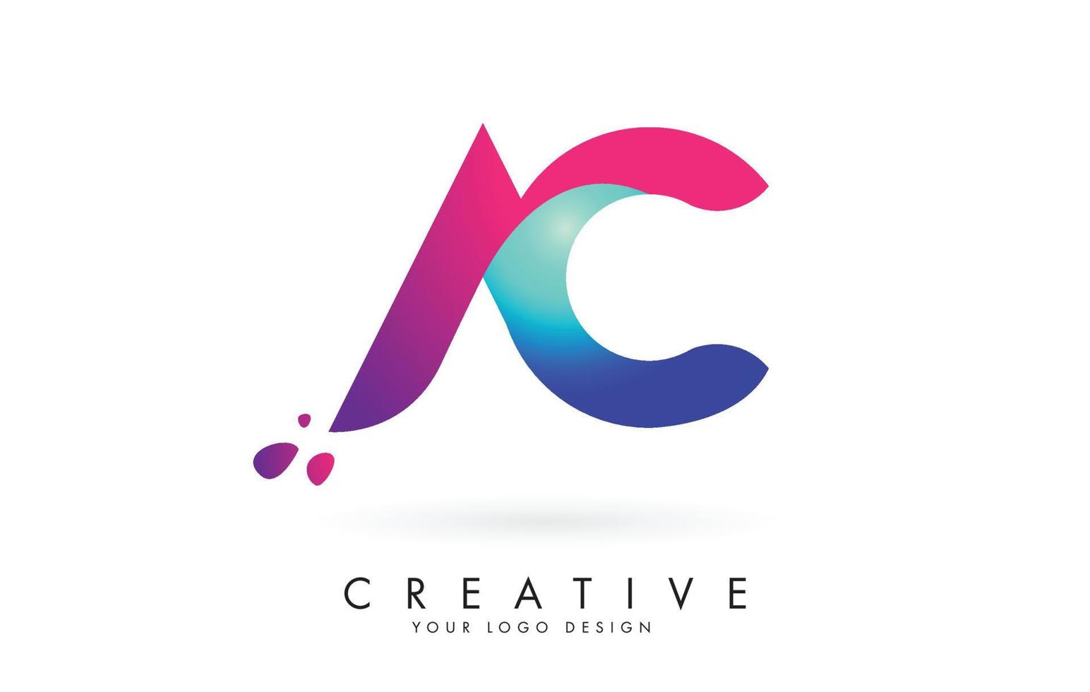 Blue and Pink creative letter AC a c Logo Design. Corporate Entertainment, Media, Technology, Digital Business vector design.