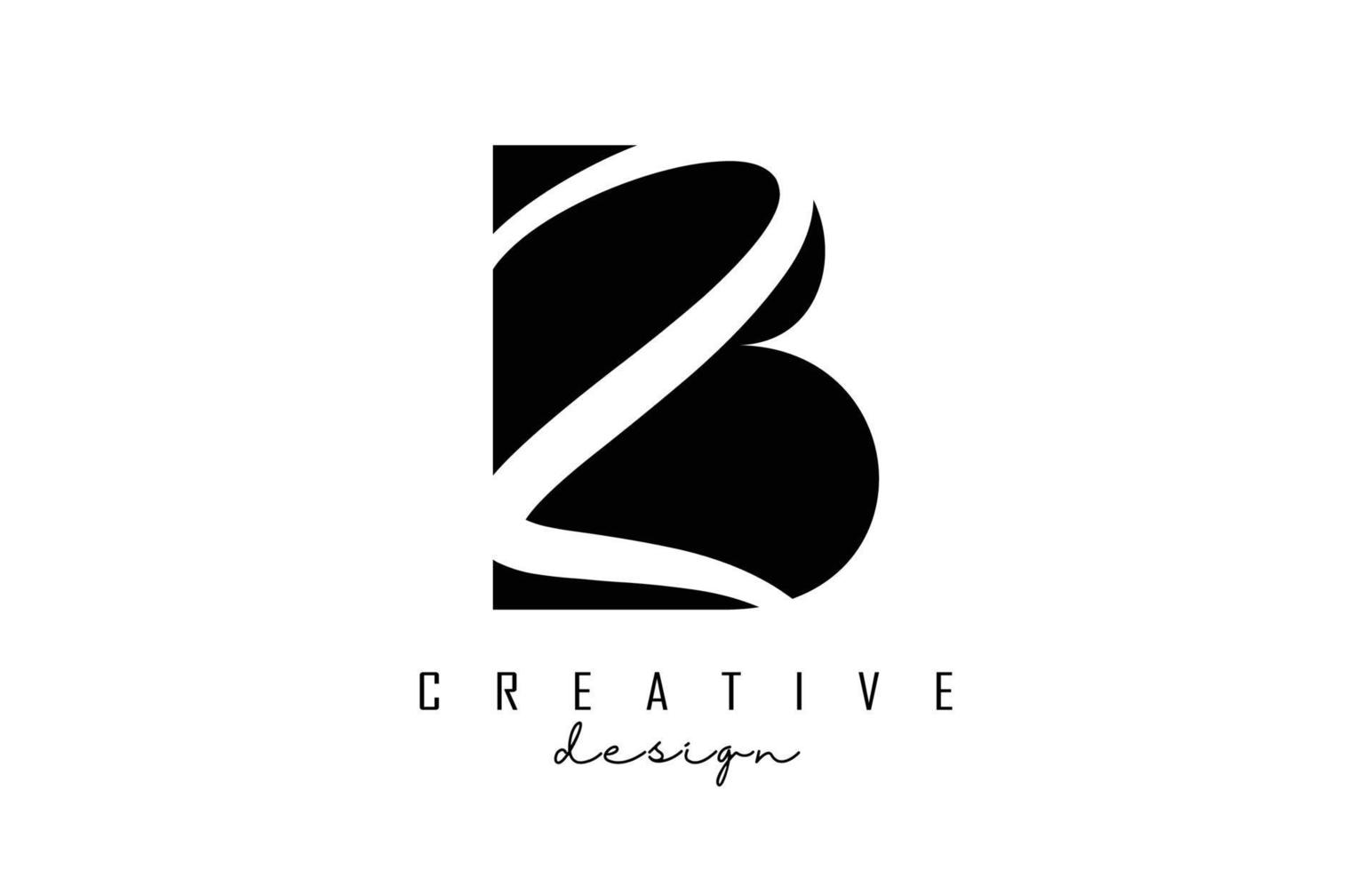 Letters BZ logo with a minimalist design. Letters B and Z with geometric and handwritten typography. vector