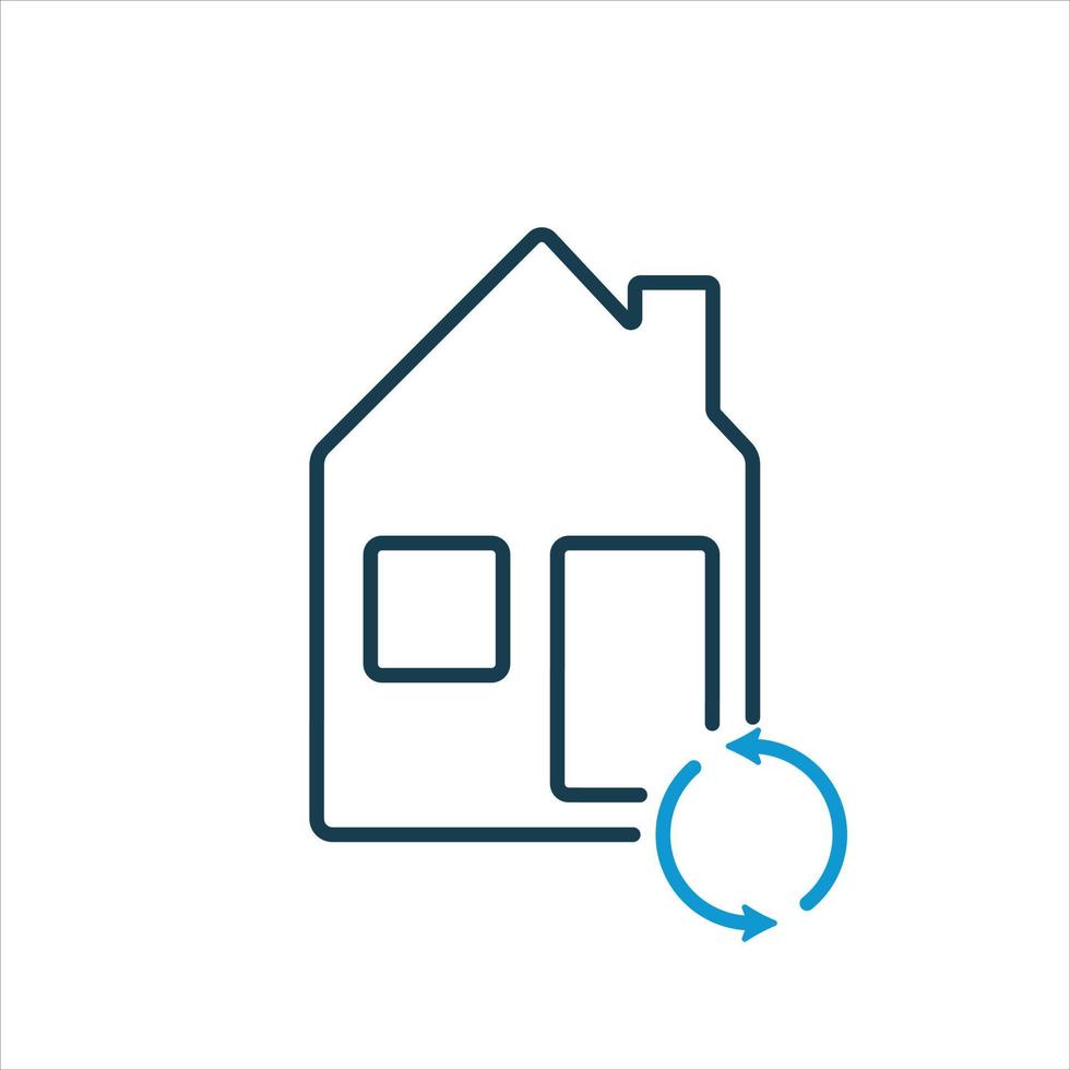 Barter of real estate property. House exchange line icon. Transaction concept. Swap and house line icon. Vector