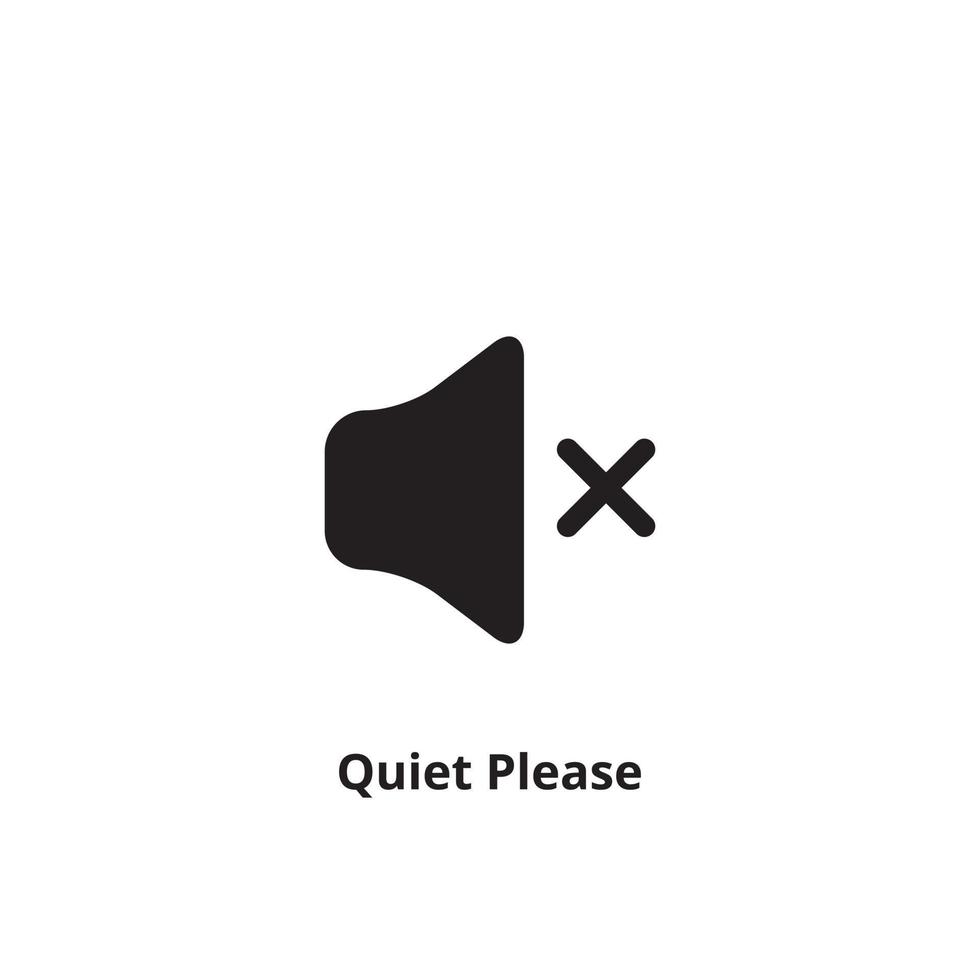 Quiet please icon on white background. Keep silence symbol. Silent mode concept. Vector