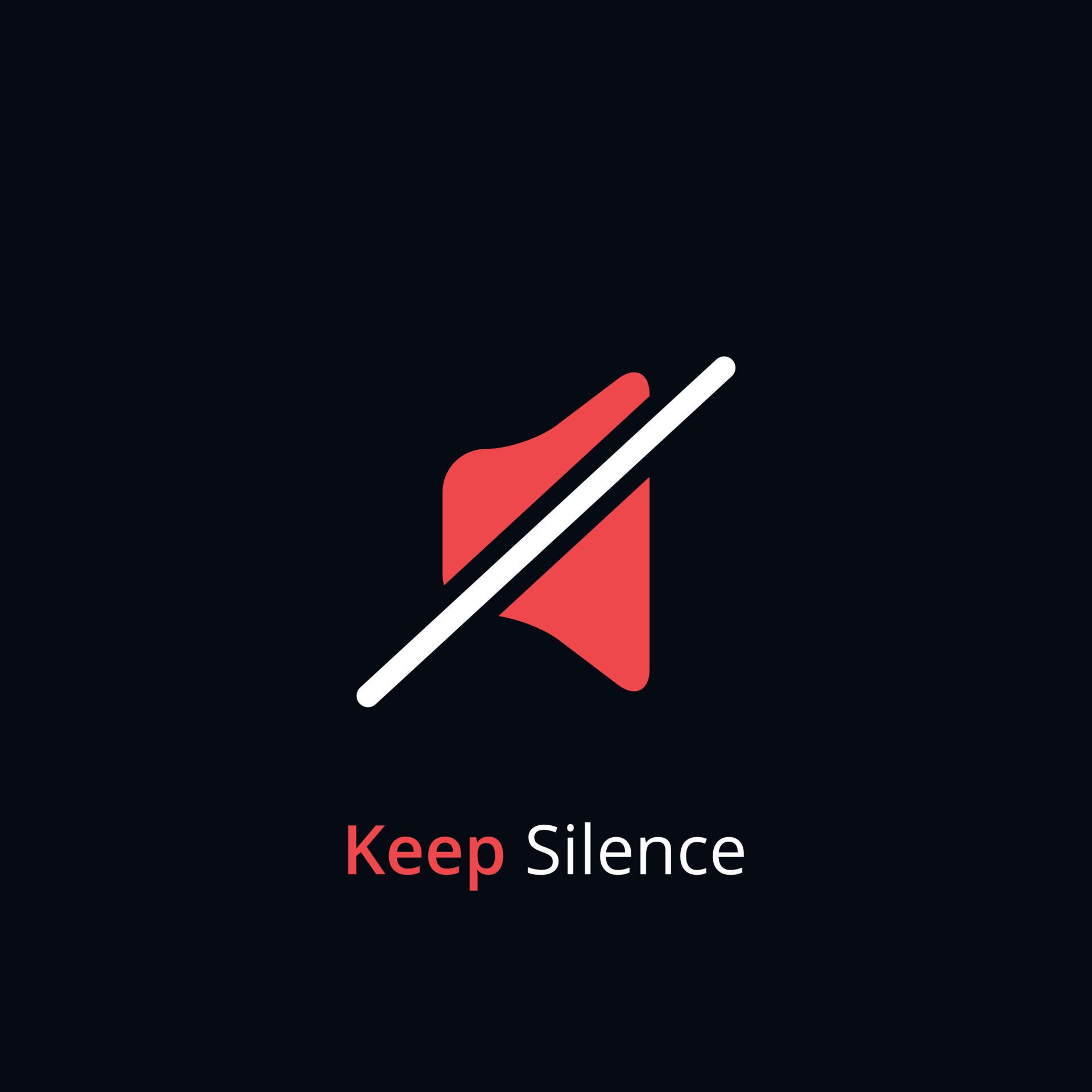 Keep silence symbol. Silent mode concept. Quiet please icon on white