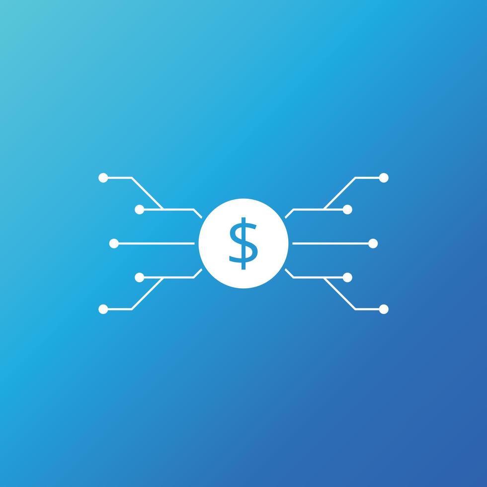 Fintech icon. Finance management concept. Cashflow or money transfer concept. Vector