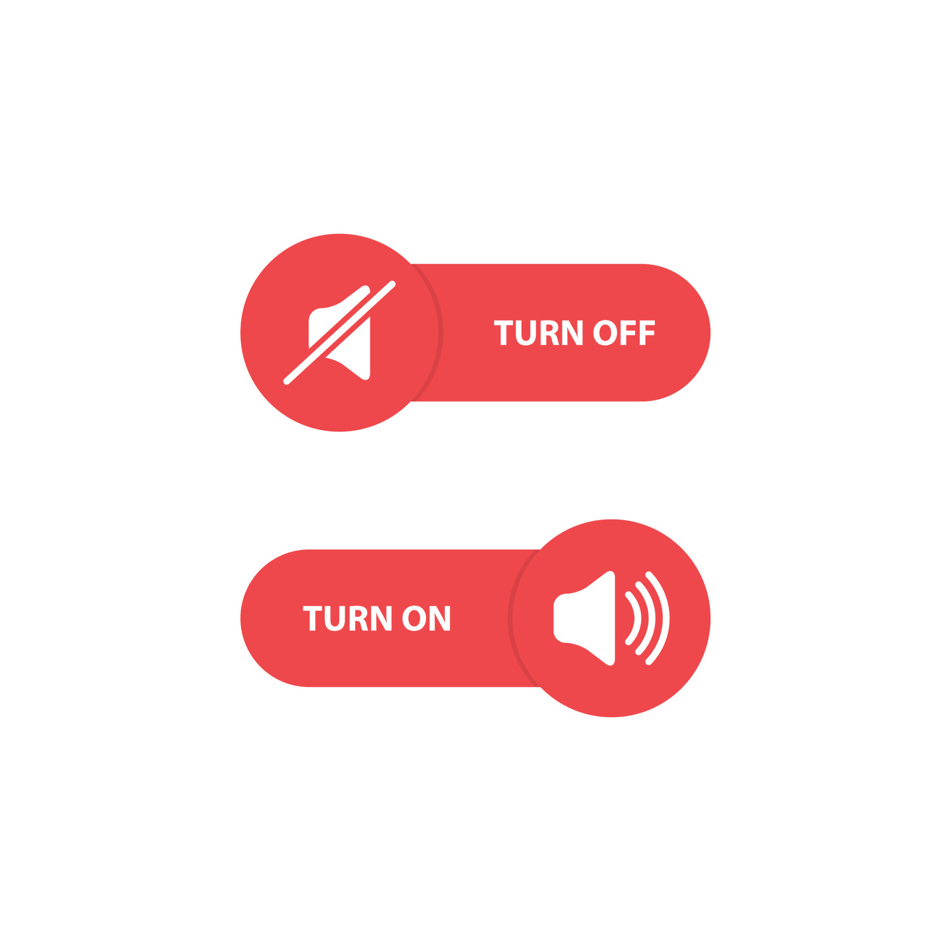 Volume control red buttons. Turn off and turn on sound. Toggle switch