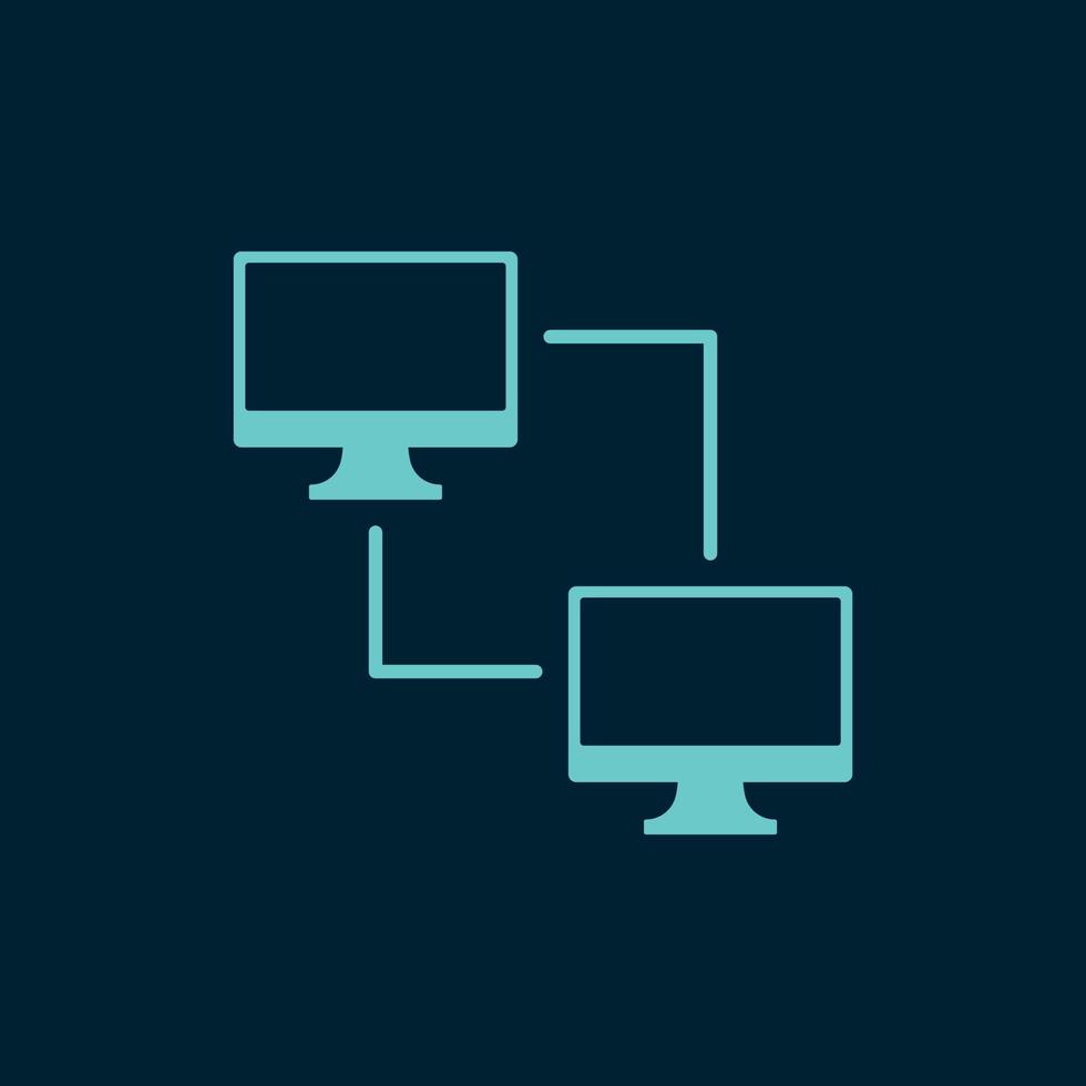 icono de intercambio de datos. concepto de sincronización. sistema de copia y transferencia de archivos. icono de la computadora de conexión. vector