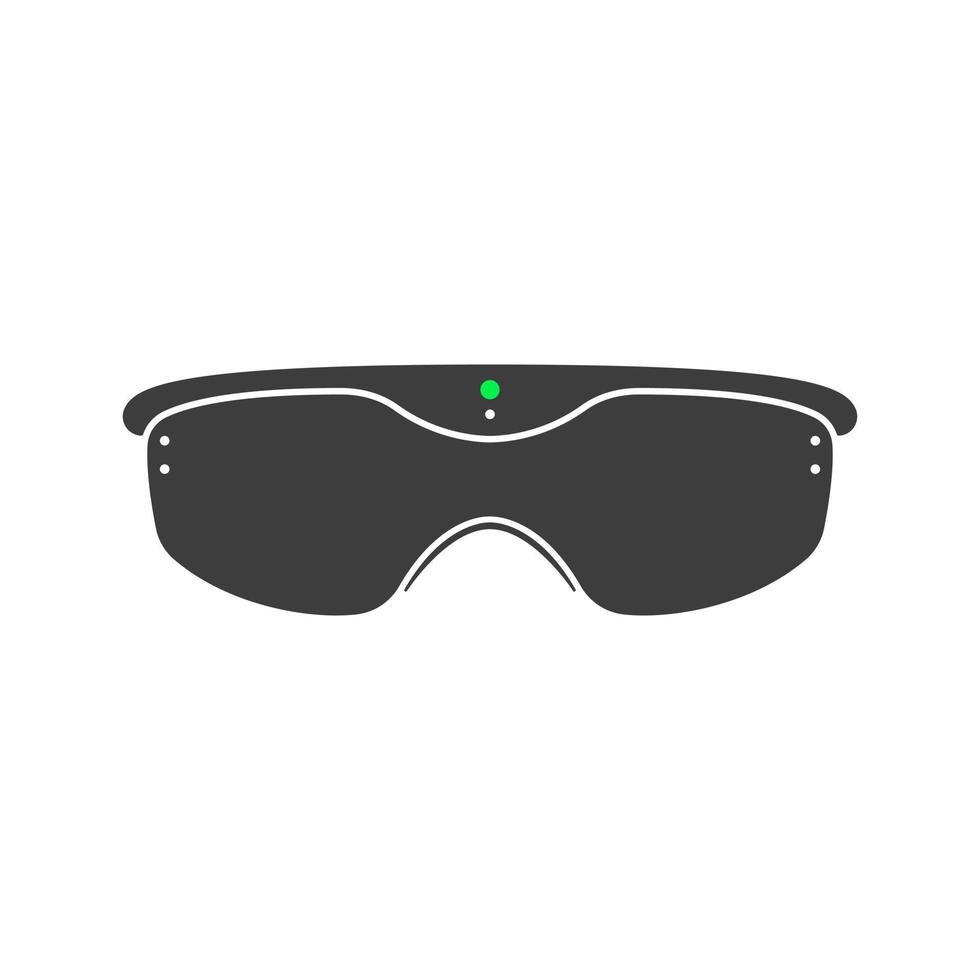 icono plano de gafas vr. casco de realidad virtual. Dispositivo de gafas vr para juegos de computadora. vector