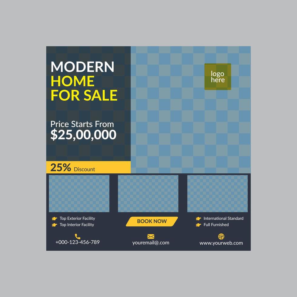 Real estate sale social media post banner template Pro Vector