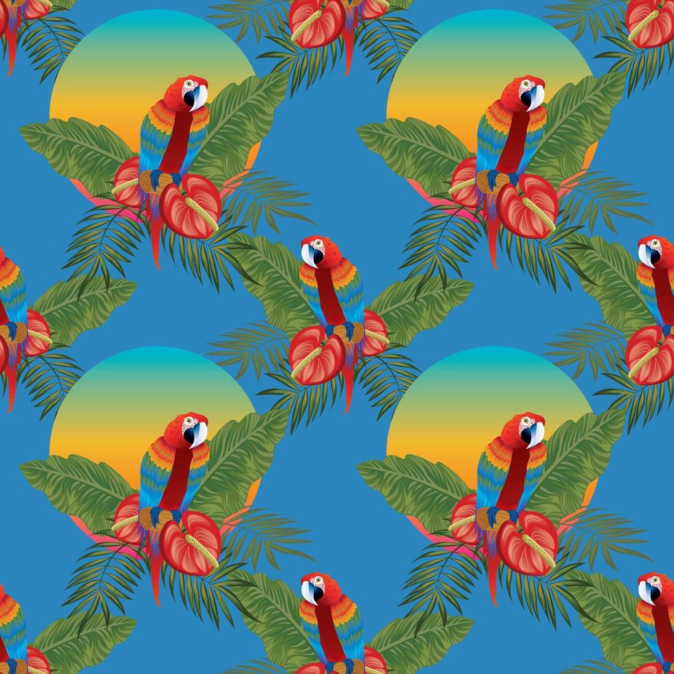 fondo tropical de patrones sin fisuras vector