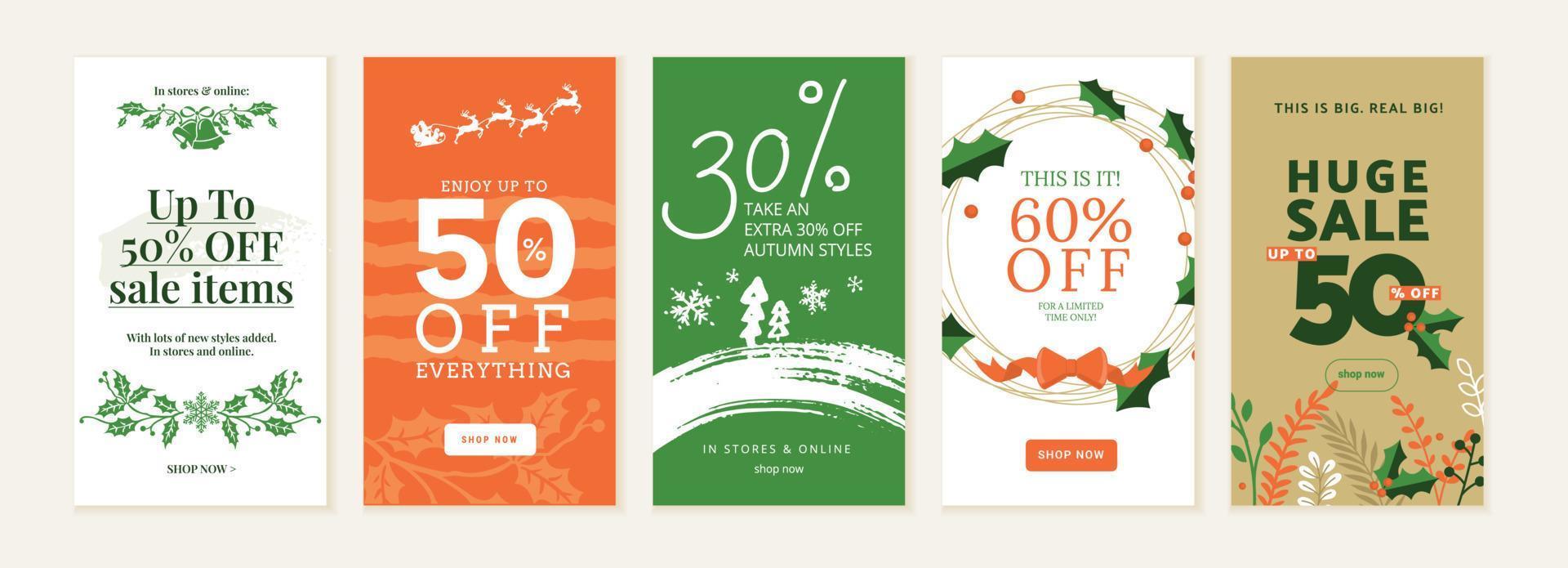 Winter sale. Vector illustrations for web and social media sale banners, shopping and e-commerce, store branding, sale tags and coupons, product promotion, marketing.