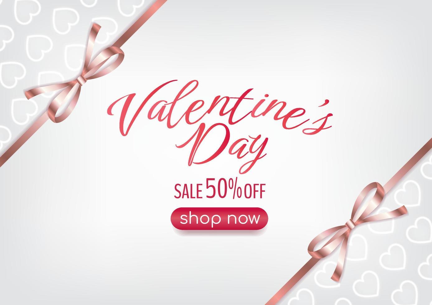 valentine's day sale promotion design for website vector