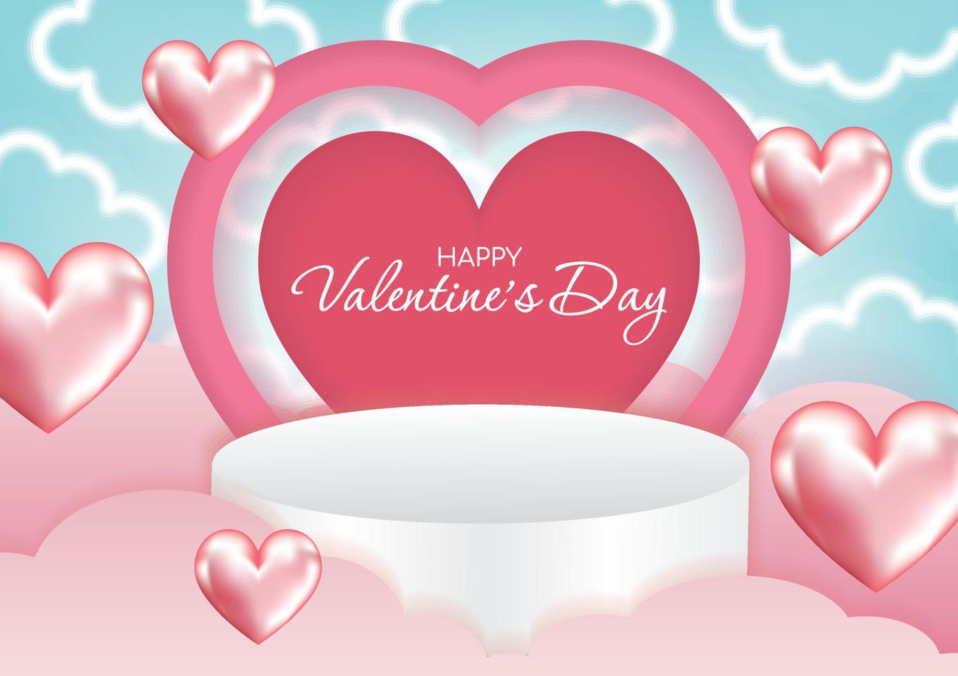 big heart product display banner design for website vector
