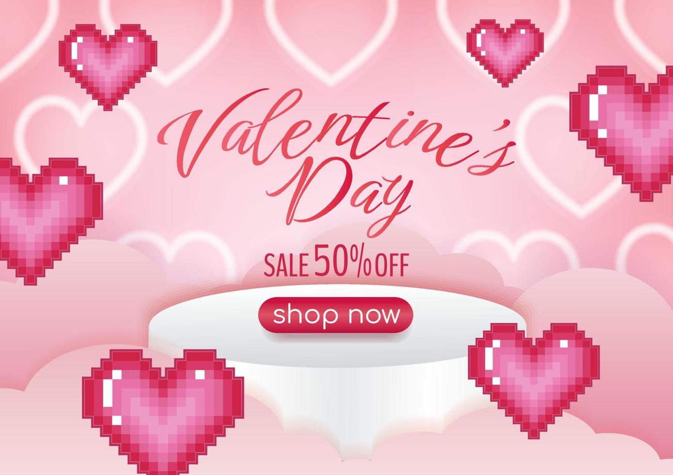 valentine's day banner design website vector