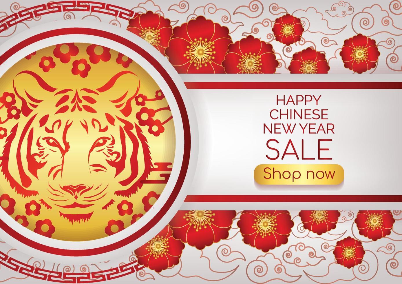 tiger year new year art work for website background vector