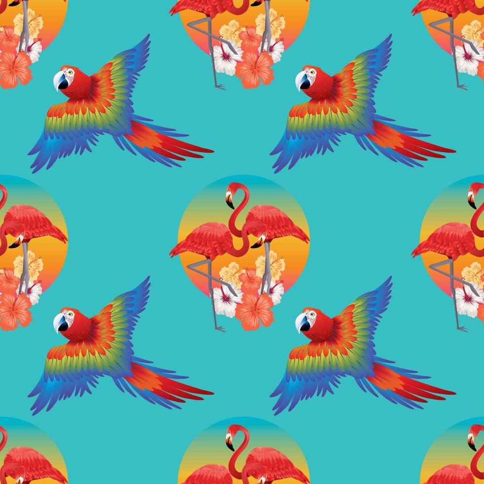 Tropical wildlife design seamless pattern design vector