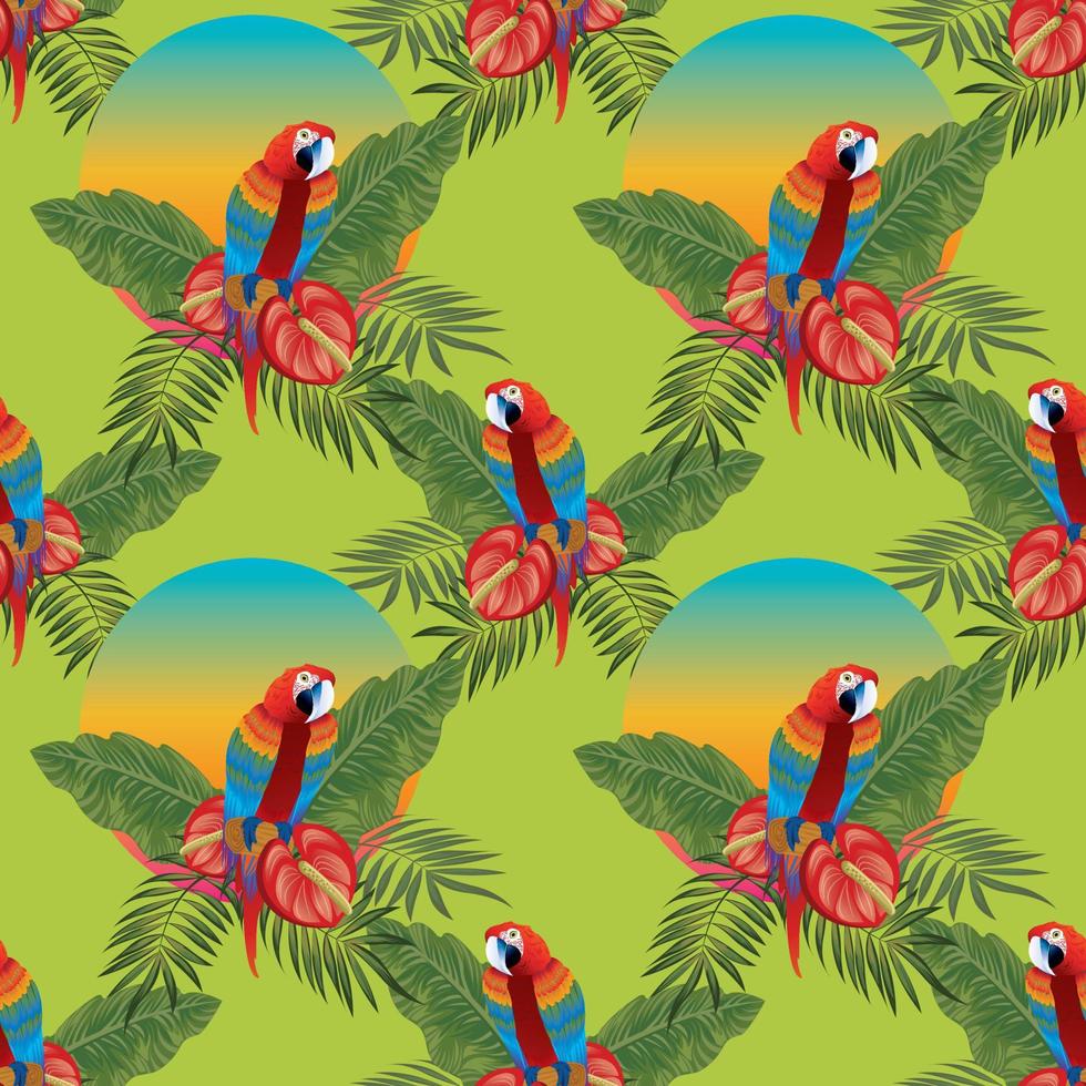 Tropical wildlife seamless pattern art work design background vector