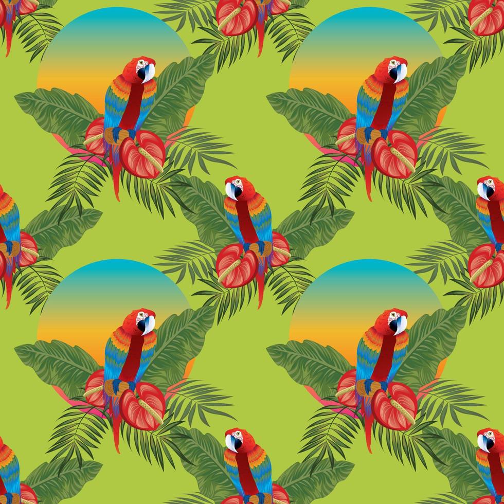 Fondo de diseño de trabajo de arte de patrones sin fisuras de vida silvestre tropical vector