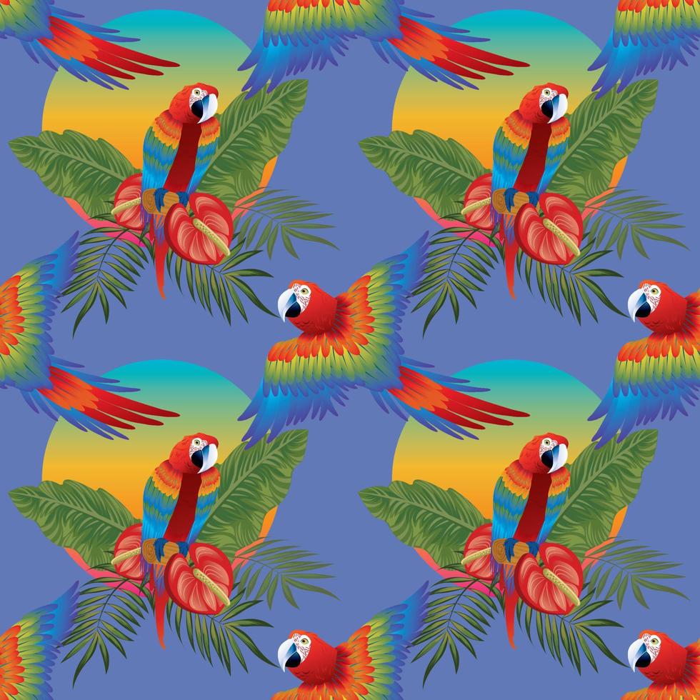 Tropical wildlife beautiful seamless pattern design background vector