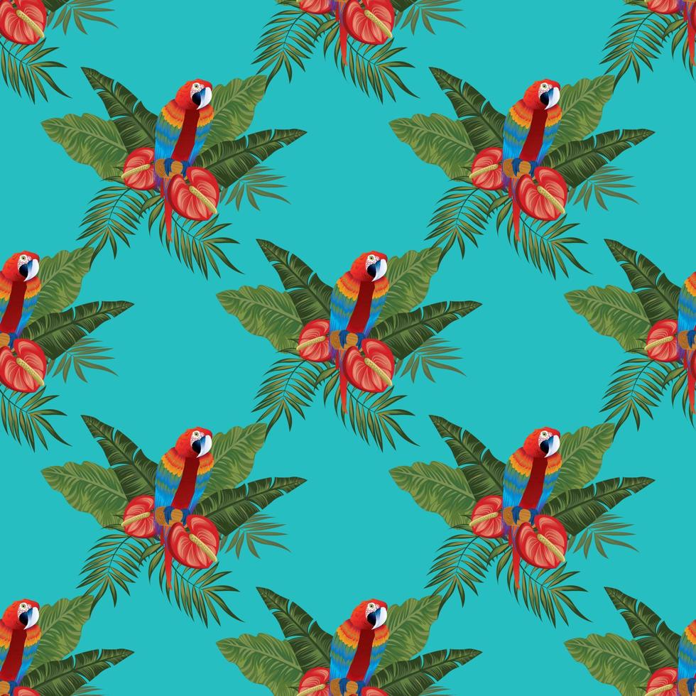 Fondo de trabajo de arte de diseño de patrones sin fisuras de vida silvestre tropical vector