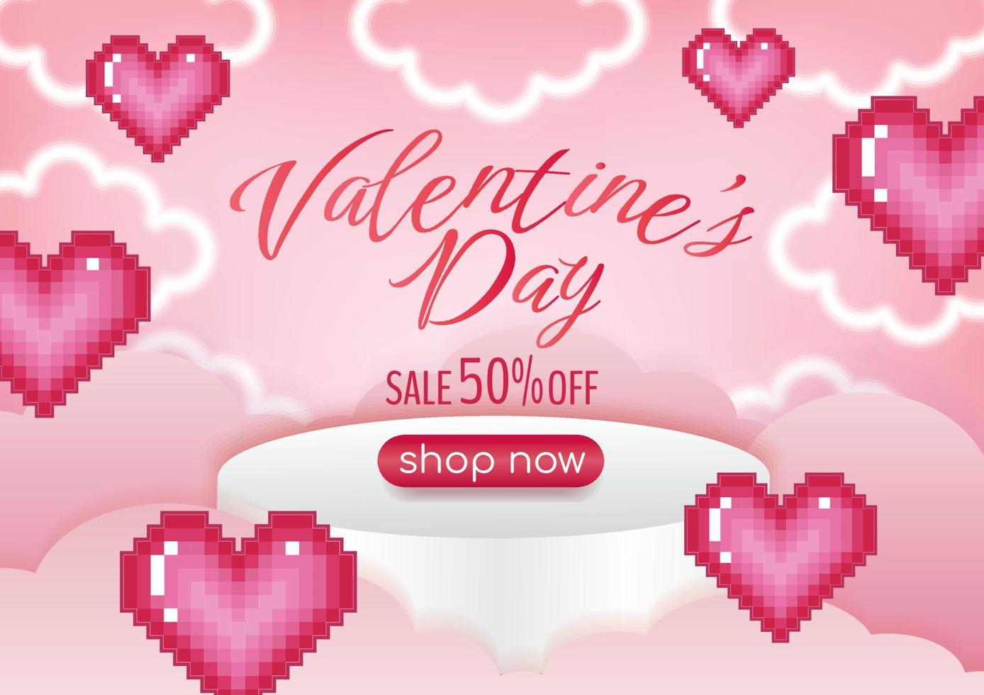 diseño de banner de san valentín para sitio web vector