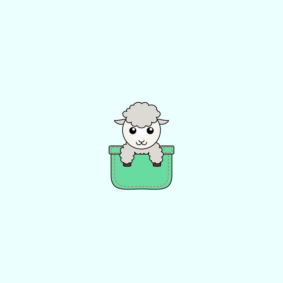 cute animal in the pocket vector
