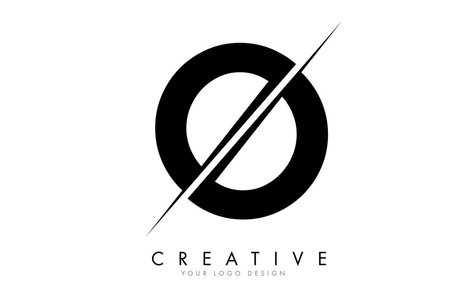o diseño de logotipo de letra con un corte creativo. vector
