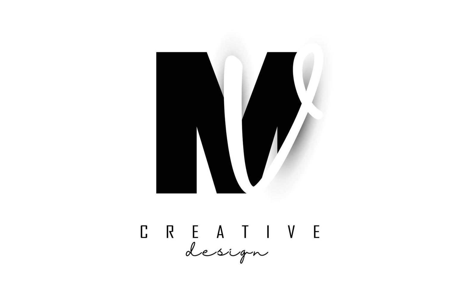 Letters MV Logo with a minimalist design. Letters M and V with geometric and handwritten typography. vector