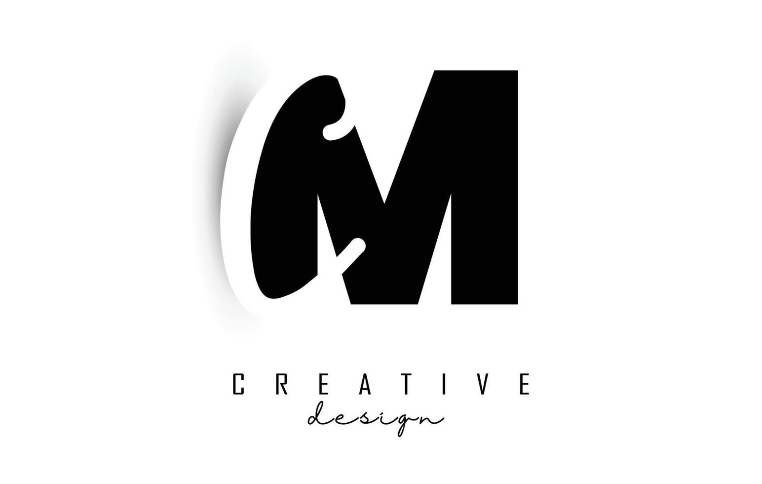 Letters MC Logo with a minimalist design. Letters M and C with geometric and handwritten typography. vector