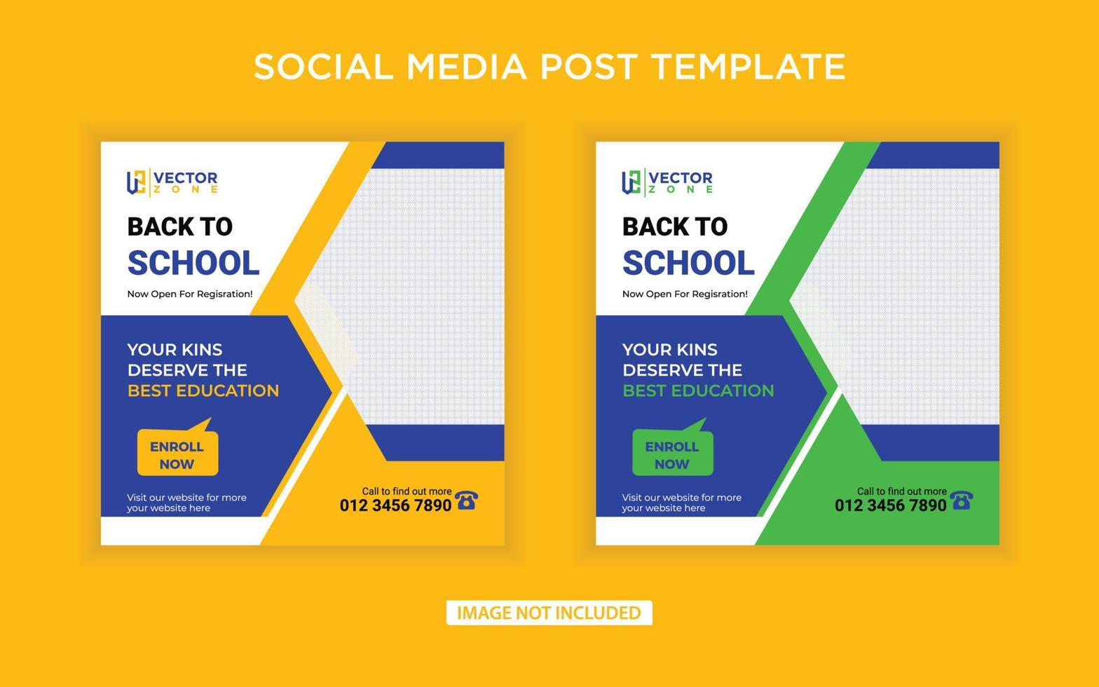Back to school social media post template vector