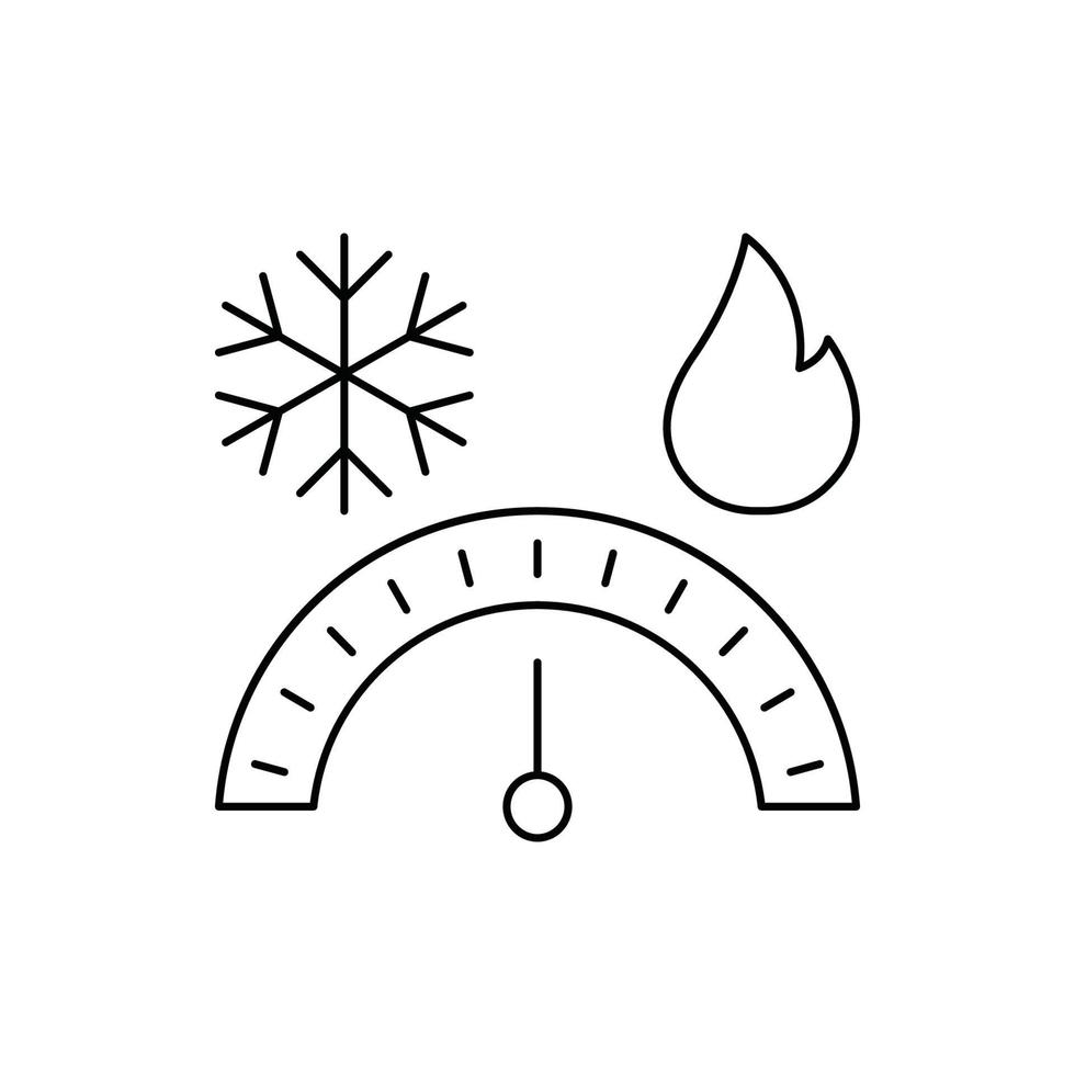 Cooling and heating measurement meter icon vector