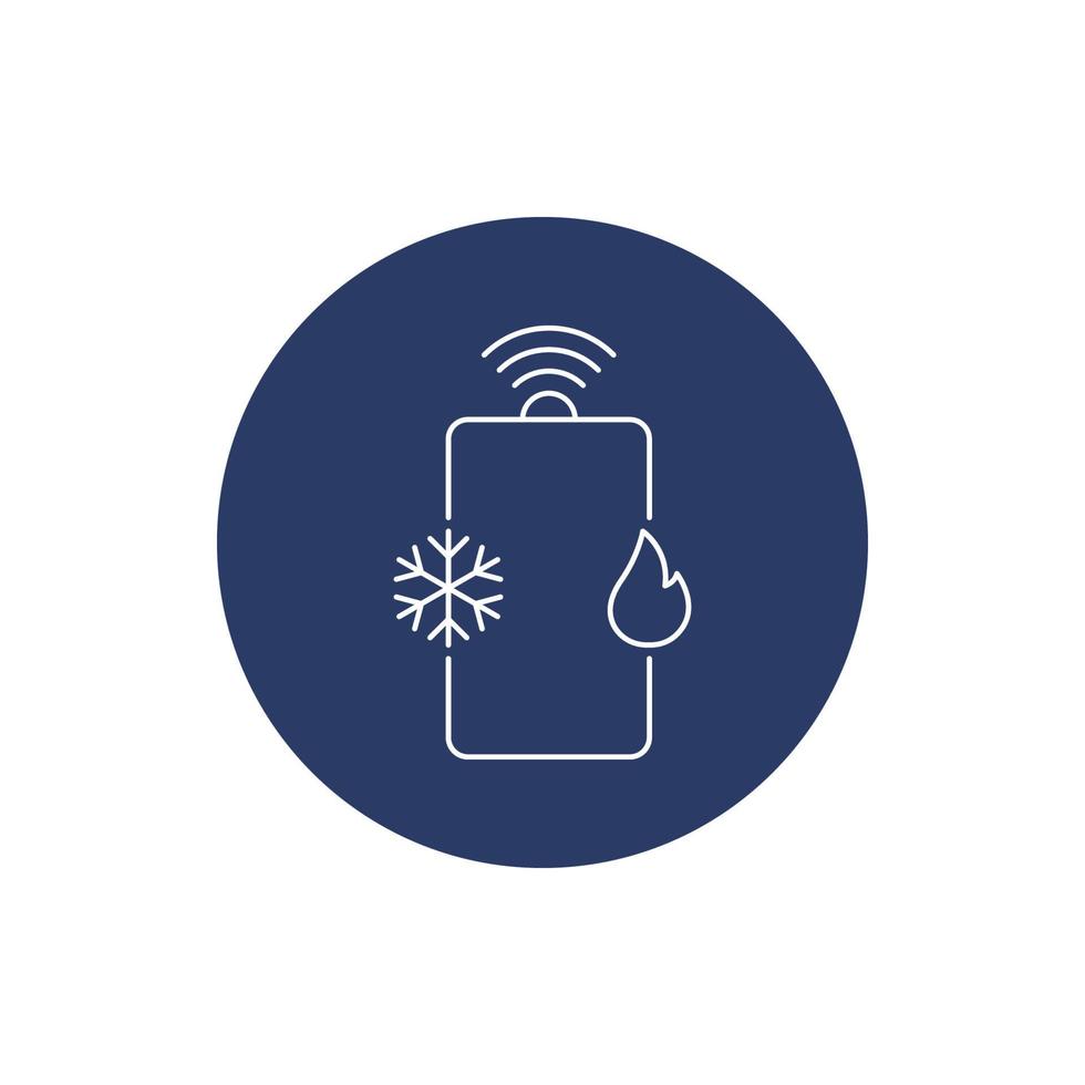 Heating and cooling smart device icon vector