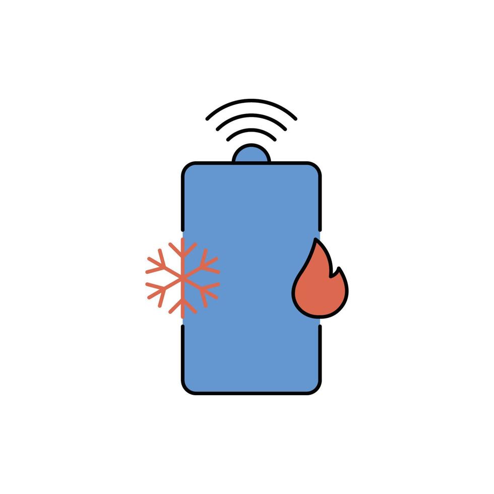 Heating and cooling smart device icon vector