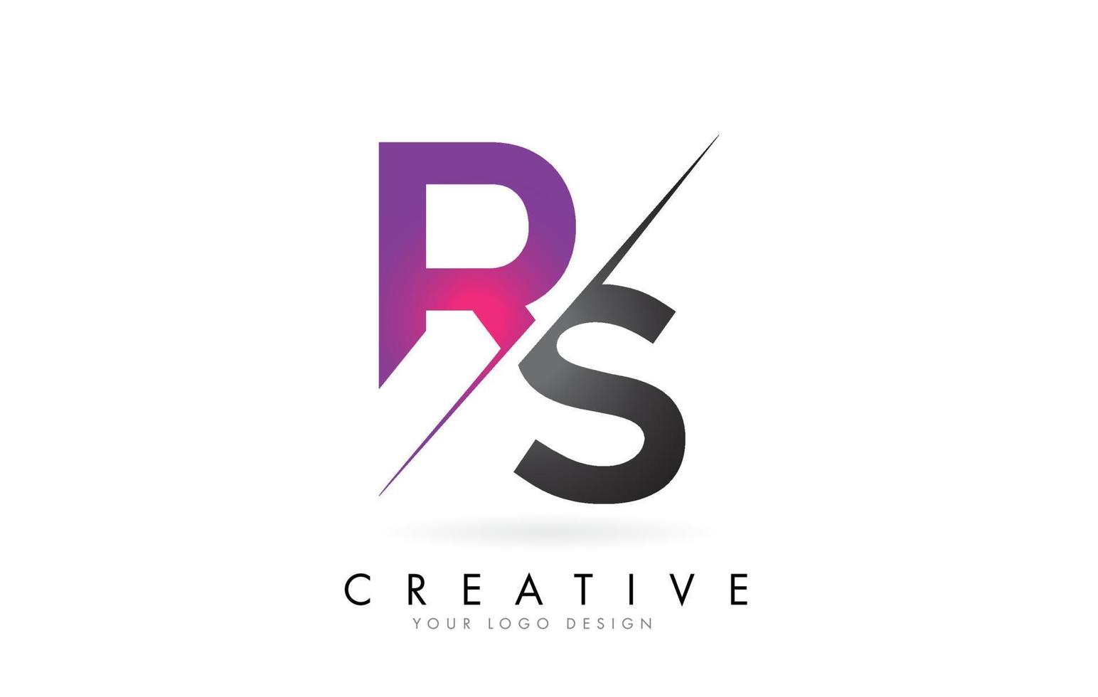 RS R S Letter Logo with Color block Design and Creative Cut. vector
