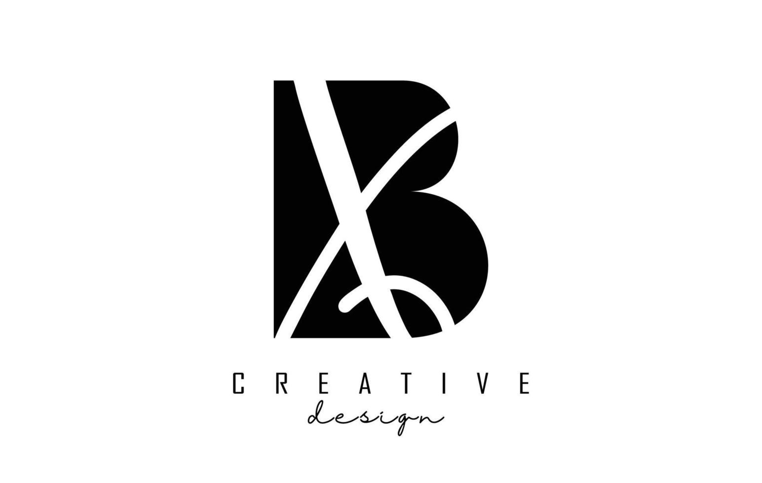 Logotipo de letras bx con un diseño minimalista. letras byx con tipografía geométrica y manuscrita. vector