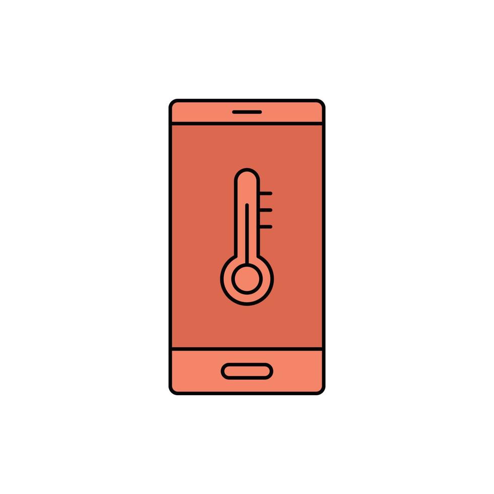 smartphone weather temperature icon vector