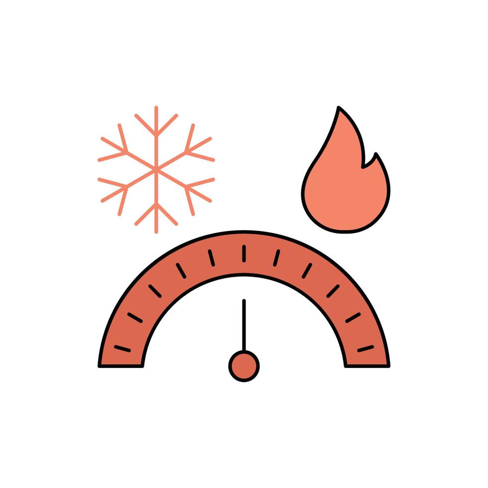 vector de icono de medidor de medición de refrigeración y calefacción